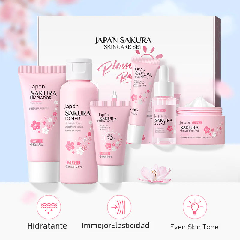 LAIKOU Cherry Blossom Skincare Set - 6 Pieces