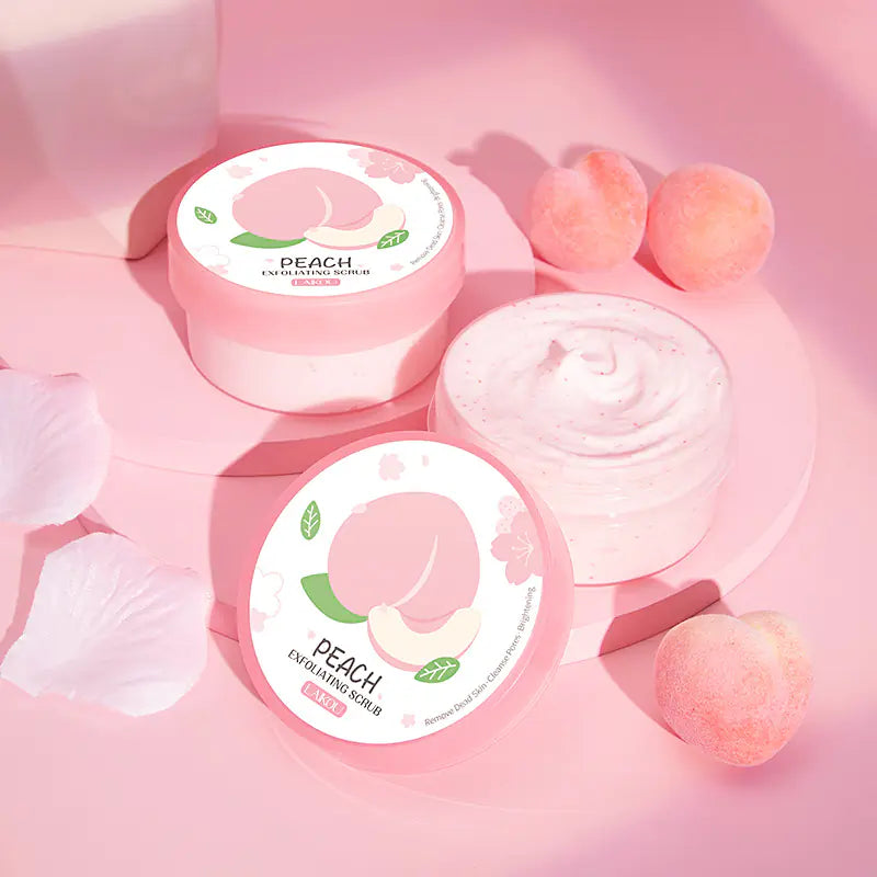 LAIKOU Peach Facial Scrub 90g for Pore Cleansing