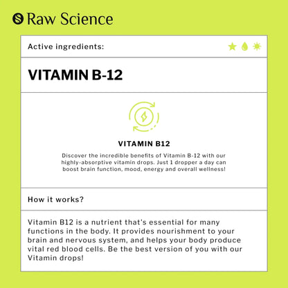 Vitamin B12 Liquid Drops Sublingual 5000mcg Methyl & Methylcobalamin