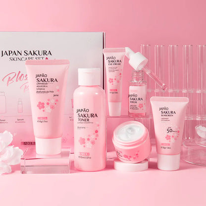 LAIKOU Cherry Blossom Skincare Set with Cleanser & Cream