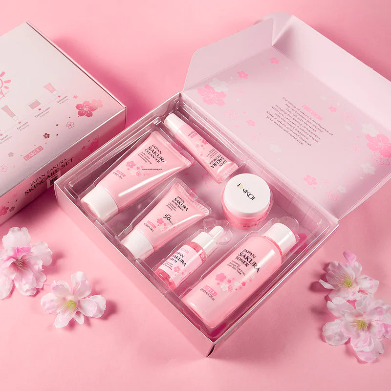 LAIKOU Cherry Blossom Skincare Set - 6 Pieces
